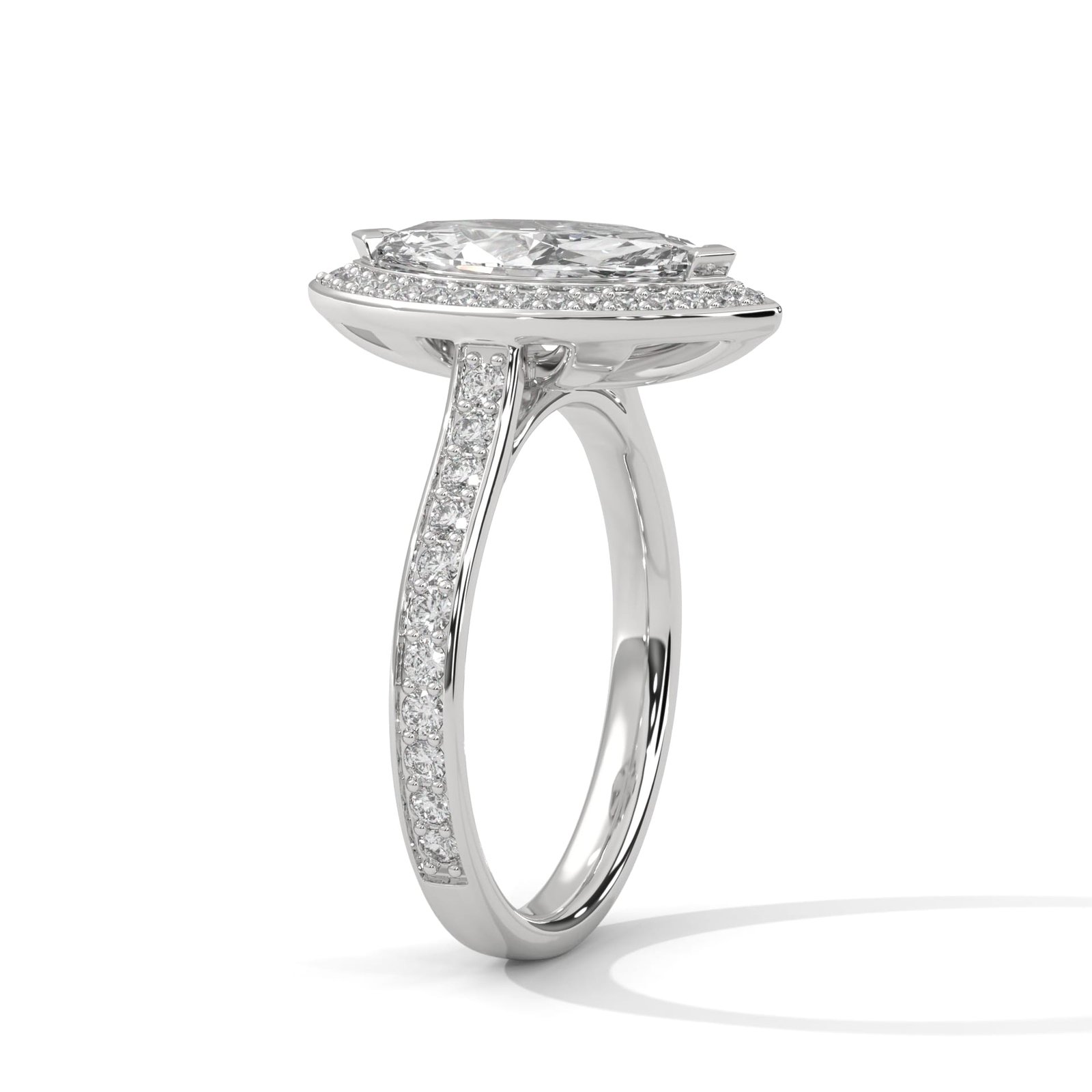 Radiant Lab Grown CVD Diamond Gold Ring by Reeva Rare Jewelry Brand with flawless shine.