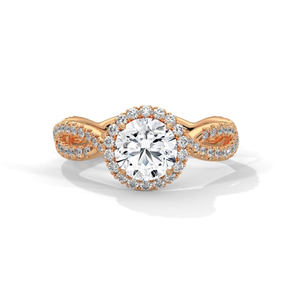 Artistic Lab Grown CVD Diamond Gold Ring crafted by Reeva Rare Jewelry Brand.