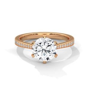 Lab Grown CVD Diamond Engagement Ring Monaco luxury gold setting