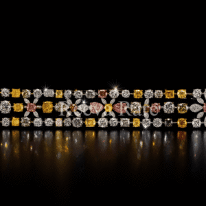 CVD color diamond bracelet in premium metal