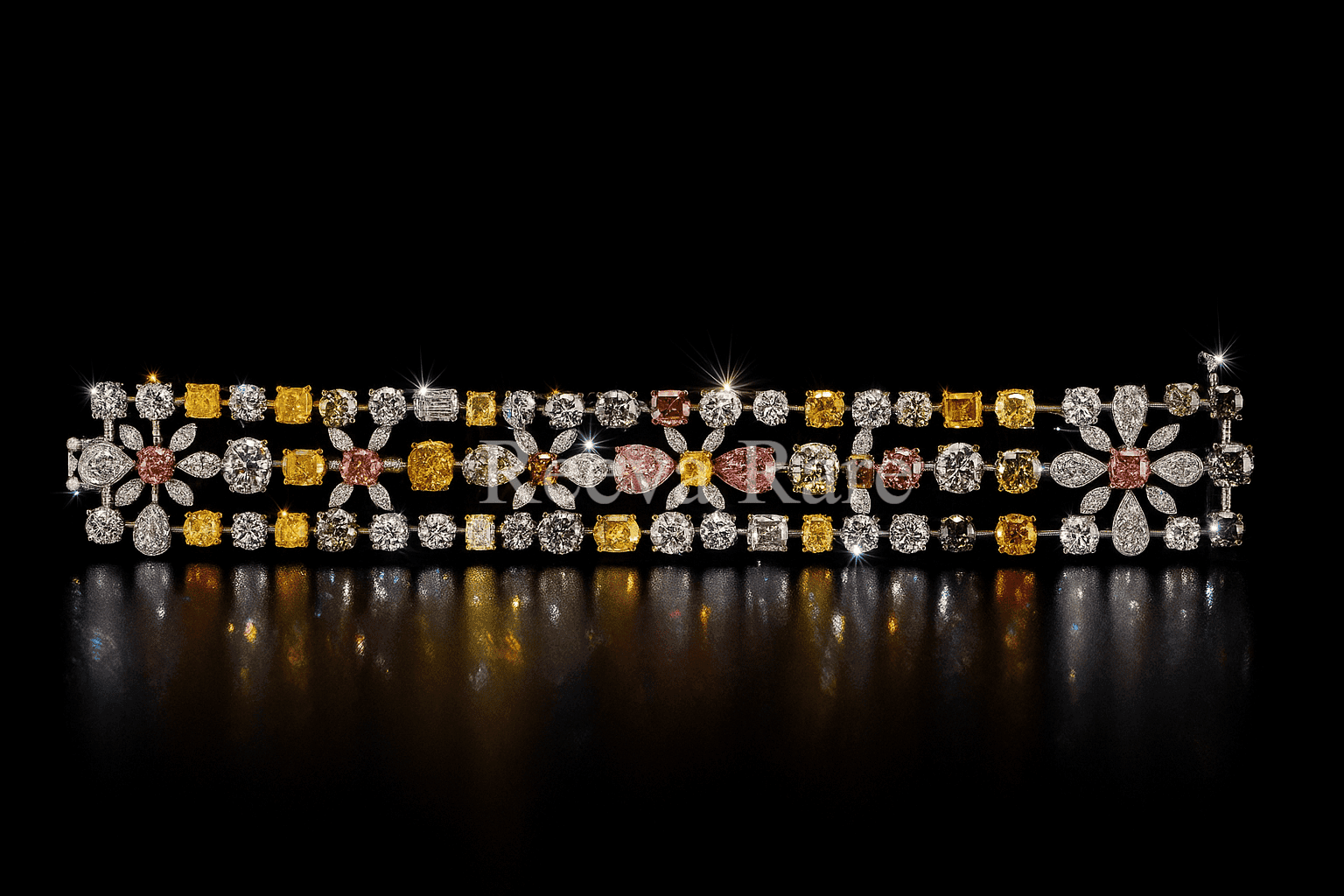 CVD color diamond bracelet in premium metal