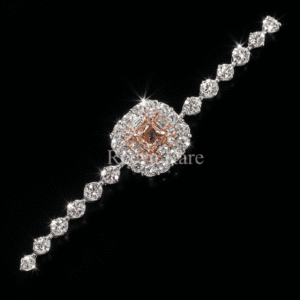 CVD diamond pink watch bracelet elegant gold design