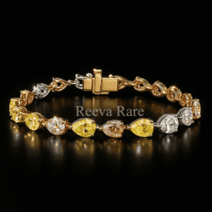 CVD diamond pink yellow bracelet elegant gold design