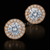 CVD diamond blue stud earrings elegant gold design