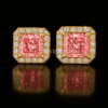 Pink diamond earrings in 18K rose gold – perfect gift – Reeva Rare CVD diamond pink stud earrings elegant gold design