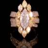 CVD yellow and pink diamond ring in premium gold