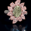 Luxurious diamond ring for gift, online jewelry store from Reeva Rare CVD green diamond ring in premium gold