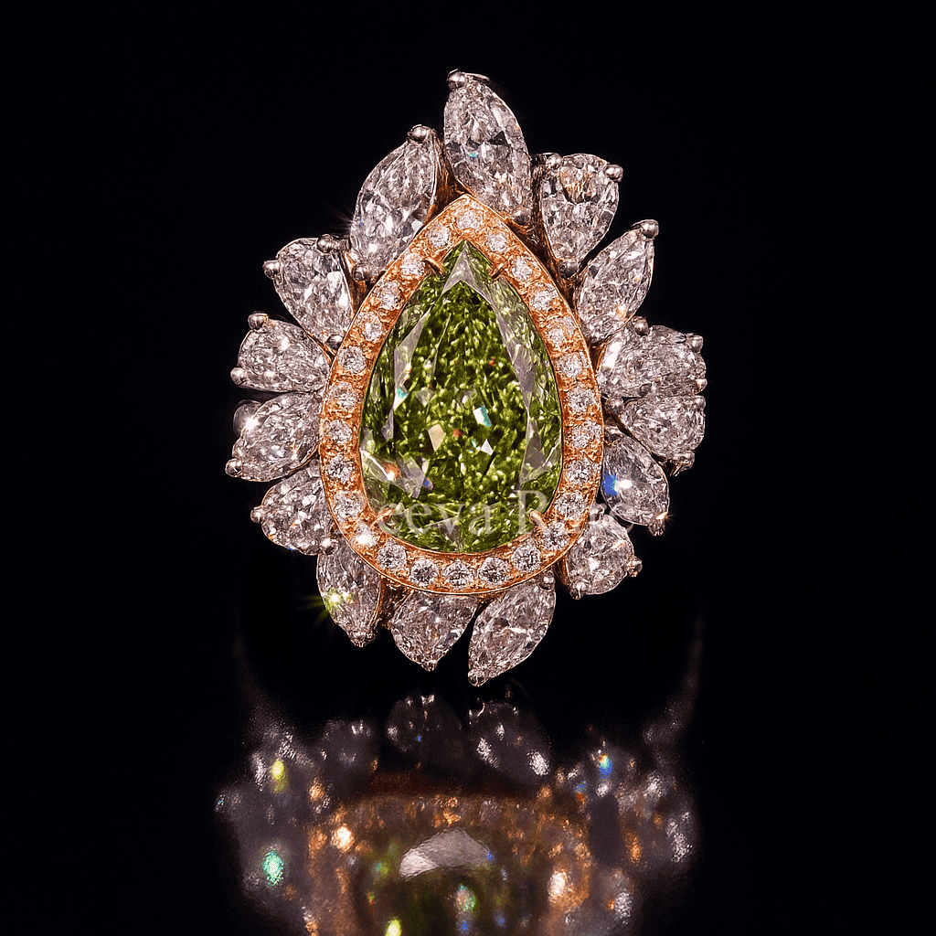 CVD ring with pink diamond in premium gold