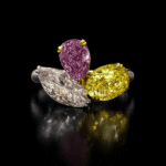 CVD pink yellow diamond ring in premium gold