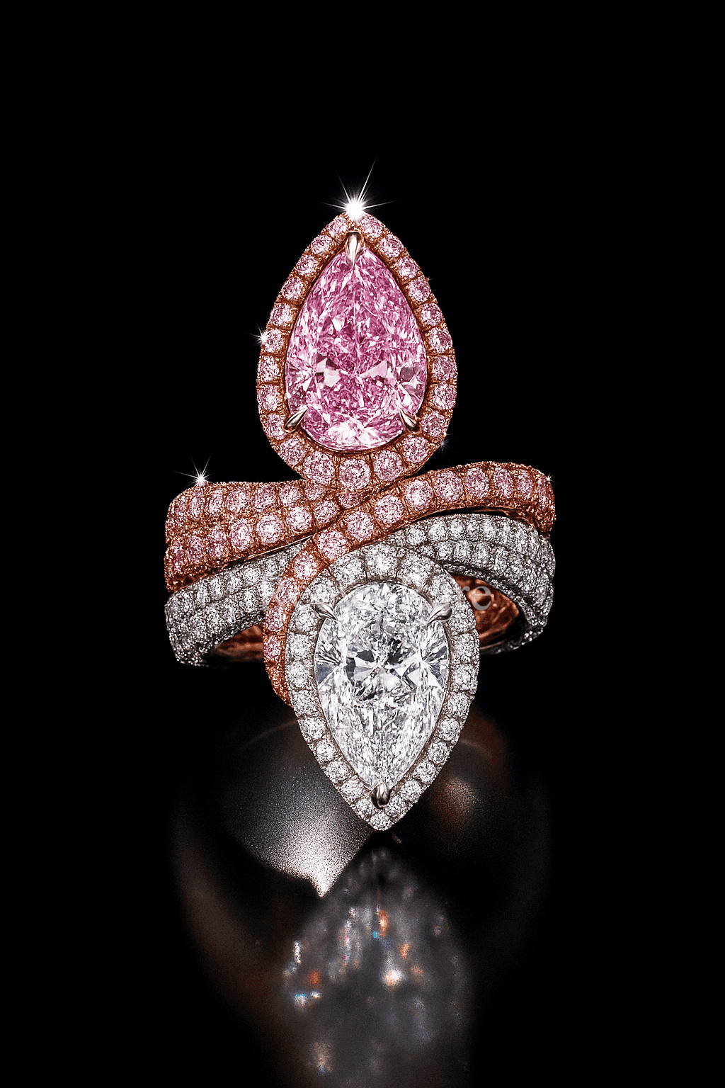 Lab Grown Pink Diamond Halo Ring