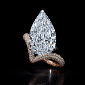 CVD pavé diamond ring in premium gold