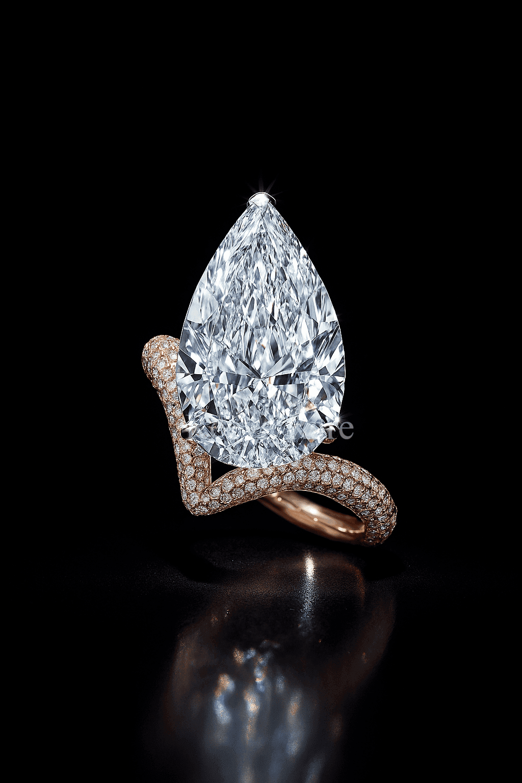 CVD pavé diamond ring in premium gold