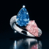 CVD blue diamond ring in premium gold