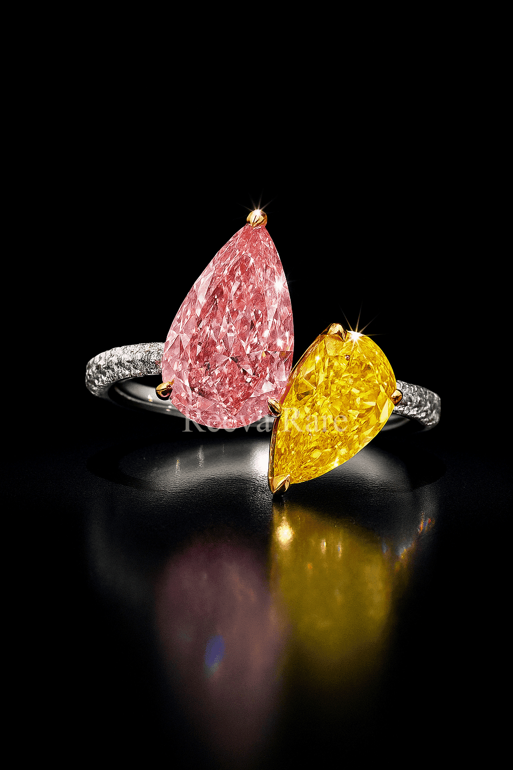 CVD yellow diamond designer ring in premium gold