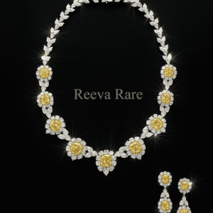 Yellow CVD Diamond Earrings Necklace Set Reeva Rare Brand
