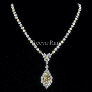 CVD diamond yellow pendant necklace elegant gold design