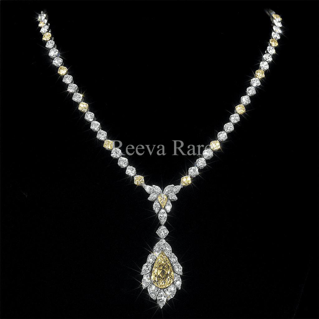 CVD diamond yellow pendant necklace elegant gold design