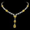 Yellow CVD diamond necklace set, luxury jewelry online from Reeva Rare CVD diamond yellow necklace elegant gold design