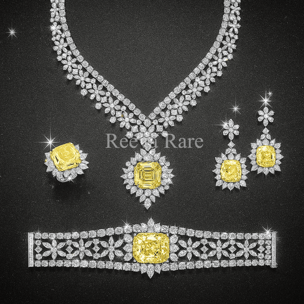 CVD Yellow Diamond Wedding Set Reeva Rare Jewelry Brand